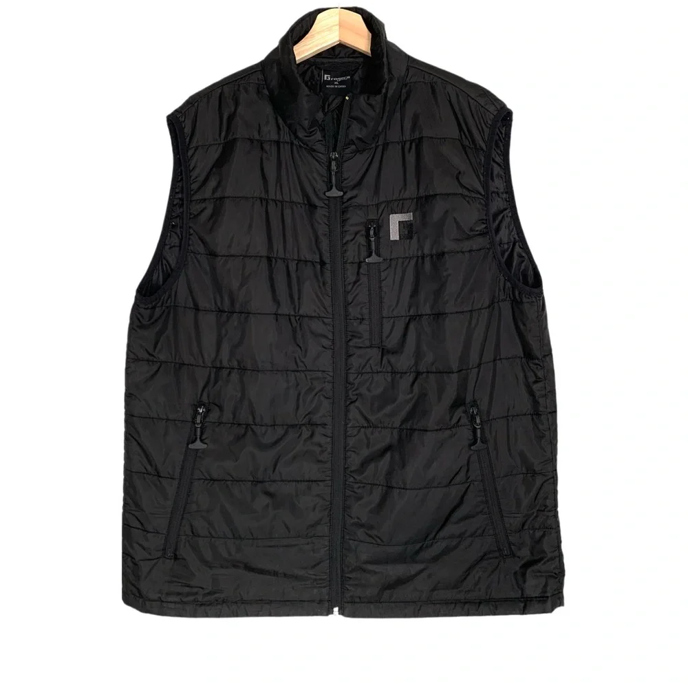 Roger’s Gear Men's Black Quilted Vest Full Front Zip Size XL Outdoors Fishing